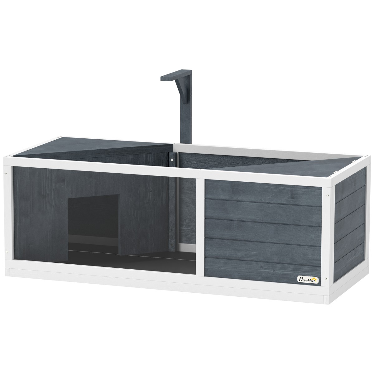 Σπίτι χελώνας με Easy Open Top, Συσκευή φωτιστικού, Διάφανη πρόσοψη, 120 x 50 x 40 cm, Γκρι