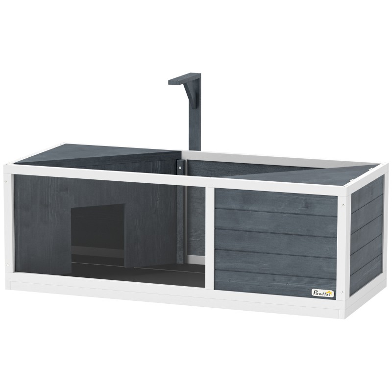 Σπίτι χελώνας με Easy Open Top, Συσκευή φωτιστικού, Διάφανη πρόσοψη, 120 x 50 x 40 cm, Γκρι