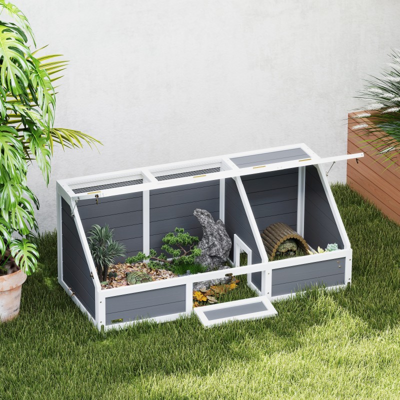Turtle Box Εξωτερικό περίβλημα χελώνας χωρίς πάτο Σχεδιασμός Easy Open Σπίτι χελώνας ανοιχτό γκρι