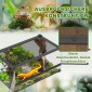Γυάλινο Terrarium για Ερπετά, Ανυψωμένη & Αδιάβροχη Βάση, Κλειδαριά με Κουμπιά