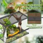 Γυάλινο Terrarium για Ερπετά, Ανυψωμένη & Αδιάβροχη Βάση, Κλειδαριά με Κουμπιά