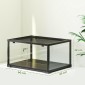 Reptile terrarium, vivarium 86 λίτρων με συρόμενη πόρτα, που κλειδώνει, για σαύρες, έντομα, αράχνες, γκέκο, 60 x 45 x 32 cm, μαύρο