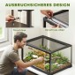 Reptile terrarium, vivarium 86 λίτρων με συρόμενη πόρτα, που κλειδώνει, για σαύρες, έντομα, αράχνες, γκέκο, 60 x 45 x 32 cm, μαύρο