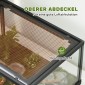 Reptile terrarium, vivarium 86 λίτρων με συρόμενη πόρτα, που κλειδώνει, για σαύρες, έντομα, αράχνες, γκέκο, 60 x 45 x 32 cm, μαύρο