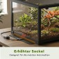 Reptile terrarium, vivarium 86 λίτρων με συρόμενη πόρτα, που κλειδώνει, για σαύρες, έντομα, αράχνες, γκέκο, 60 x 45 x 32 cm, μαύρο