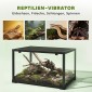 Reptile terrarium, vivarium 86 λίτρων με συρόμενη πόρτα, που κλειδώνει, για σαύρες, έντομα, αράχνες, γκέκο, 60 x 45 x 32 cm, μαύρο