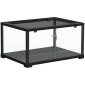 Reptile terrarium, vivarium 86 λίτρων με συρόμενη πόρτα, που κλειδώνει, για σαύρες, έντομα, αράχνες, γκέκο, 60 x 45 x 32 cm, μαύρο