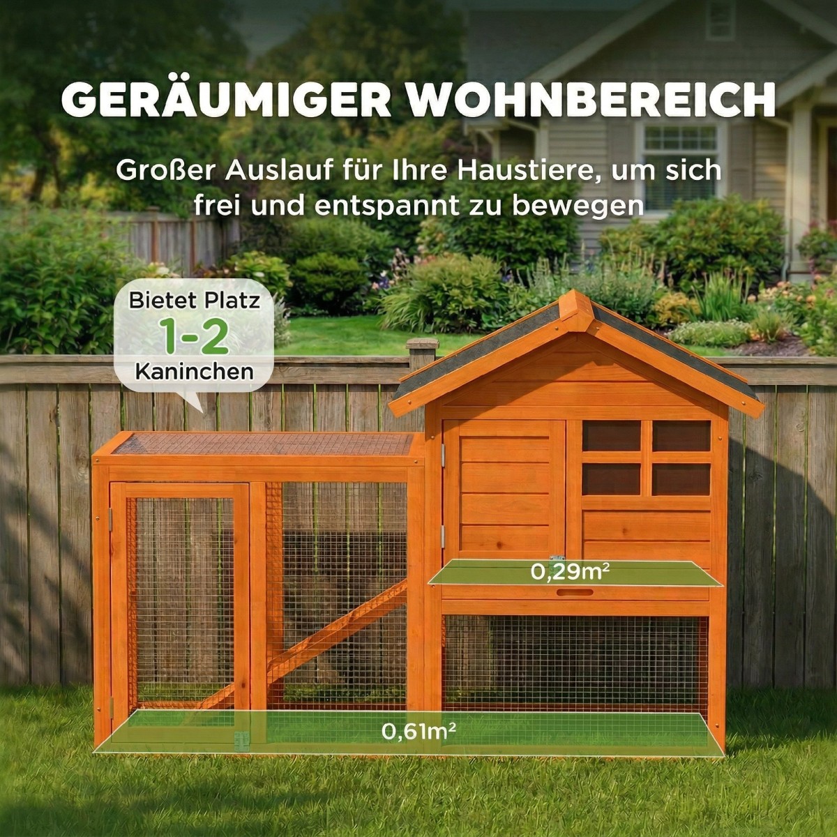 Rabbit Hutch 2 Tier Rabbit Hutch με αδιάβροχη ασφαλτική οροφή Outdoor Run Ramp Doors Wood 123,5x62,6x92,5 cm Πορτοκαλί