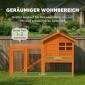 Rabbit Hutch 2 Tier Rabbit Hutch με αδιάβροχη ασφαλτική οροφή Outdoor Run Ramp Doors Wood 123,5x62,6x92,5 cm Πορτοκαλί