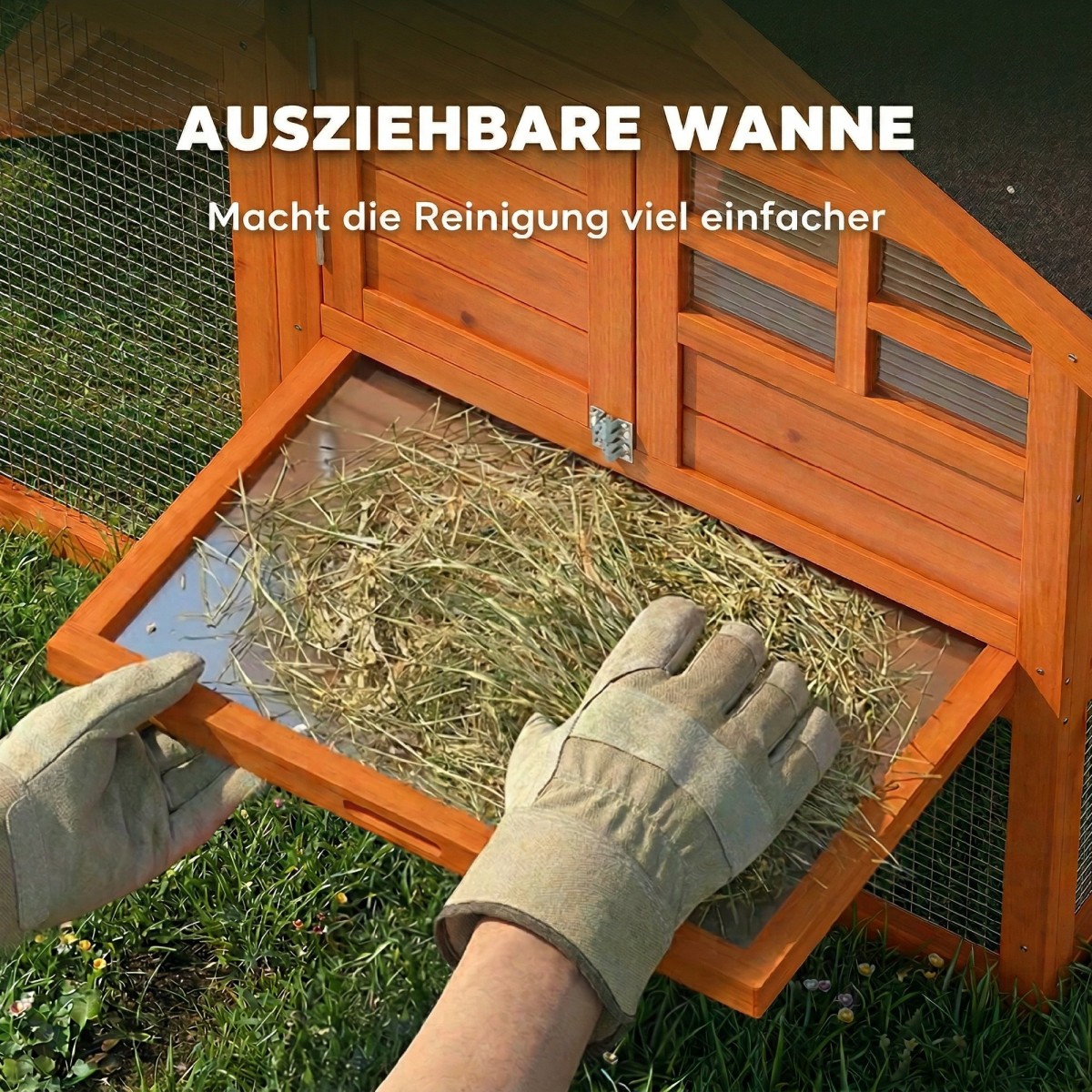 Rabbit Hutch 2 Tier Rabbit Hutch με αδιάβροχη ασφαλτική οροφή Outdoor Run Ramp Doors Wood 123,5x62,6x92,5 cm Πορτοκαλί