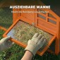 Rabbit Hutch 2 Tier Rabbit Hutch με αδιάβροχη ασφαλτική οροφή Outdoor Run Ramp Doors Wood 123,5x62,6x92,5 cm Πορτοκαλί