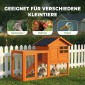 Rabbit Hutch 2 Tier Rabbit Hutch με αδιάβροχη ασφαλτική οροφή Outdoor Run Ramp Doors Wood 123,5x62,6x92,5 cm Πορτοκαλί