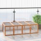 Rabbit Hutch Κουνέλι Κουνέλια Κατασκευασμένο από Ξύλο Χειμωνιάτικο Κλουβί για Κουνέλι με Αρθρωτή οροφή 181x100x48 cm Small Animal Hutch Κλουβί κουνελιών για μικρά ζώα Κουνέλια Ινδικά χοιρίδια Εσωτερικός εξωτερικός χώρος Φυσικό