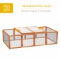 Rabbit Hutch Κουνέλι Κουνέλια Κατασκευασμένο από Ξύλο Χειμωνιάτικο Κλουβί για Κουνέλι με Αρθρωτή οροφή 181x100x48 cm Small Animal Hutch Κλουβί κουνελιών για μικρά ζώα Κουνέλια Ινδικά χοιρίδια Εσωτερικός εξωτερικός χώρος Φυσικό