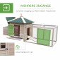 Κοτέτσι για κοτόπουλα κοτόπουλα 196 x 76 x 97 cm ανθεκτικό στις καιρικές συνθήκες σπιτάκι κοτόπουλου με κουτί φωλιάσματος, πέρκα ελεύθερης βοσκής, μικρό ξύλινο κοτέτσι ζώων για 1-2 κοτόπουλα, φυσικό