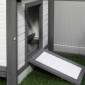 Κοτέτσι για κοτόπουλα κοτόπουλα 196 x 76 x 97 cm ανθεκτικό στις καιρικές συνθήκες κοτέτσι με κουτί φωλιάσματος, πέρκα ελεύθερης βοσκής, μικρό ξύλινο κοτέτσι ζώων για 1-2 κοτόπουλα, γκρι