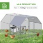 Περίβλημα κοτόπουλου Chicken Run Walk-In που κλειδώνει Πόρτα για 10-12 κοτόπουλα 280cm x 380cm x 195cm Γκρι