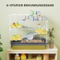 Dwarf Hamster Cage 4 Levels Tunnel System Hut Accessories Top Opening 78 x 45 x 73 cm Γκρι