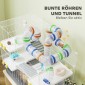 Dwarf Hamster Cage 4 Levels Tunnel System Hut Accessories Top Opening 78 x 45 x 73 cm Γκρι