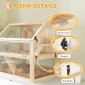 Κλουβί χάμστερ από ξύλο 3 επιπέδων Κλουβί τρωκτικών Nagarium με πτυσσόμενο καπάκι τροχό ισορροπίας 80 x 50 x 76 cm φυσικό ξύλο