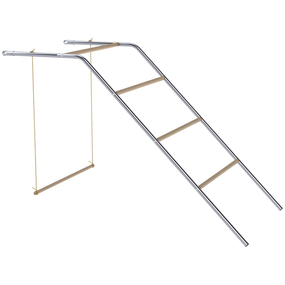 Σκελετός παιχνιδιού κοτόπουλου από ξύλο, παιδική χαρά για κοτόπουλα με κούρνιες κοτόπουλου, ρυθμιζόμενη κούνια, 82 x 150 x 110 cm ασημί