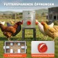 Αυτόματη ταΐστρα κοτόπουλου χωρητικότητας 18 κιλών με καπάκι που κλειδώνει ρυθμιζόμενα πόδια 6 ανοίγματα 42x25x55,5 cm ασημί
