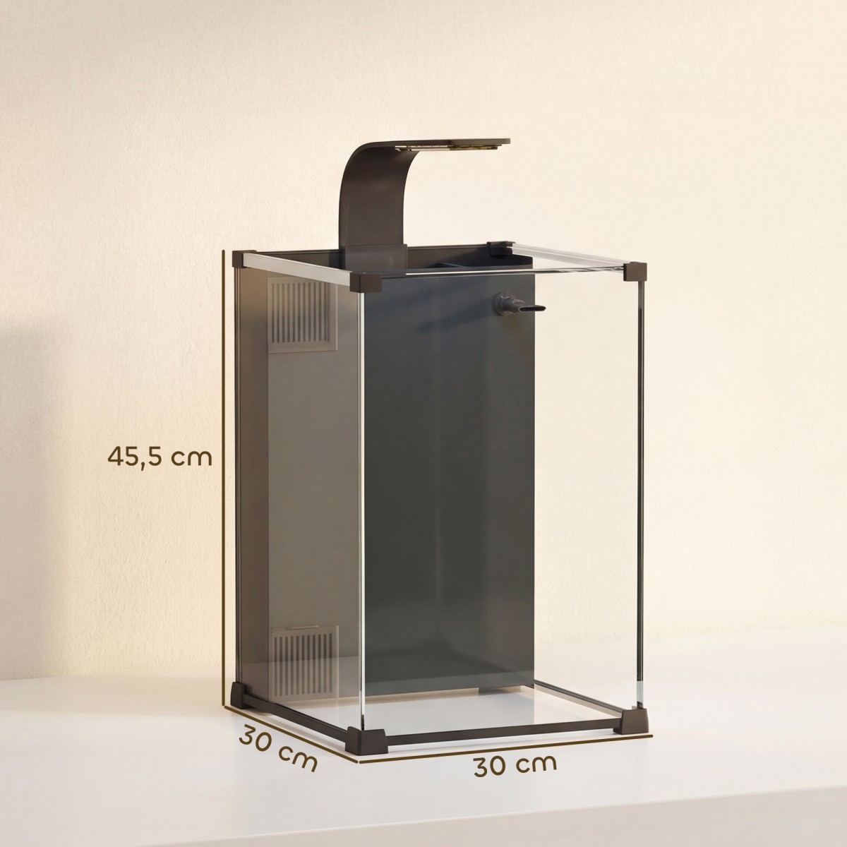 Ενυδρείο πλήρες σετ 36L nano ενυδρείο με σύστημα φίλτρου φωτισμού LED κυκλοφορία αντλίας 30 x 30 x 45,5 cm μαύρο