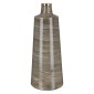 Βάζο Conical "Stripes" Μέταλλο Brown PU H. 48 cm D. 19 cm