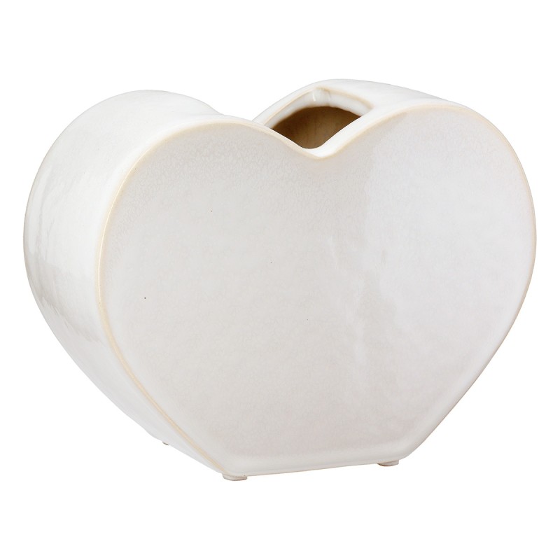 Βάζο 'Heart' Κεραμικό Λευκό 8.5x20x14cm
