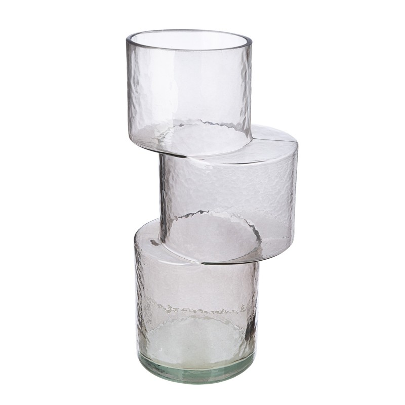 Βάζο 'Levels' Γυαλί Γκρι 11.5x13.5x28.5cm