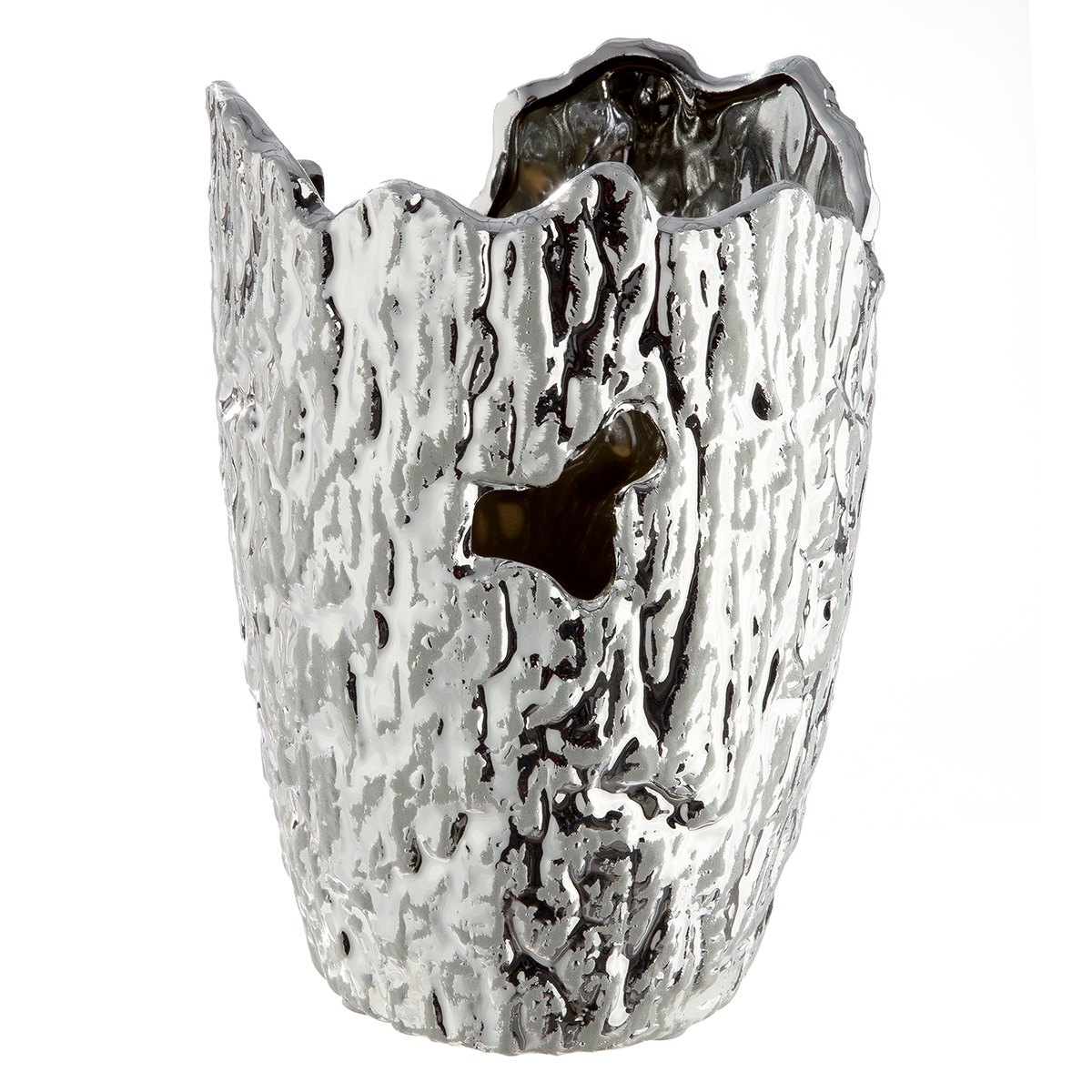 Βάζο Κωνικό Κεραμικό Ασημί Χρώμα D13X19Cm D13X19Cm