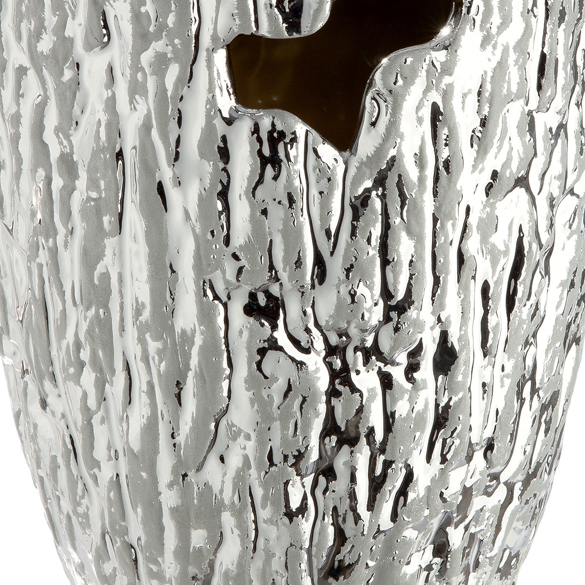 Βάζο Κωνικό Κεραμικό Ασημί Χρώμα D13X19Cm D13X19Cm