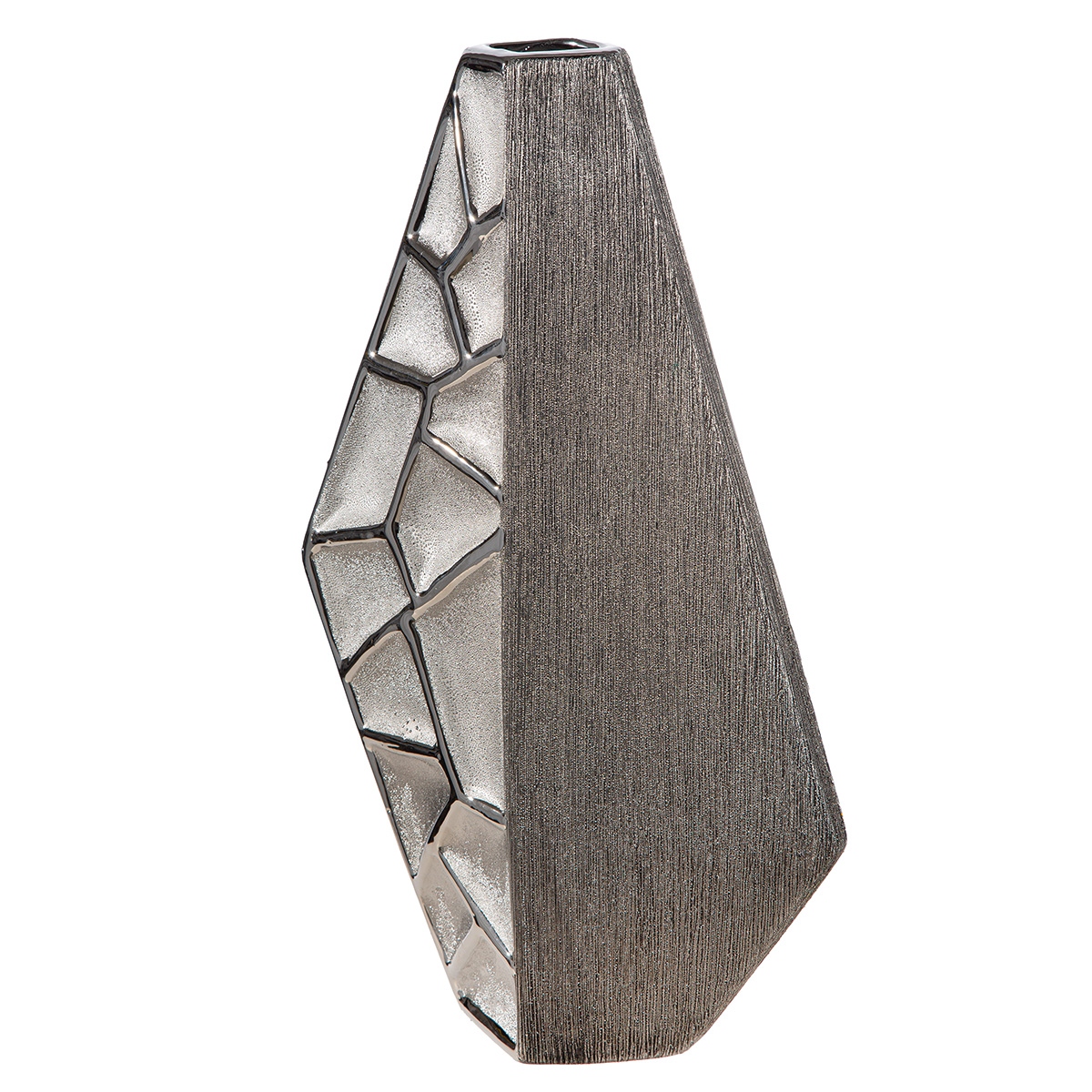 Βάζο Κεραμικό Ασημί χρώμα 21X8X36Cm 21X8X36Cm