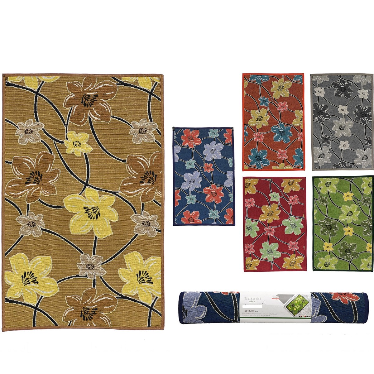Χαλί 70% πολυεστέρας/30% βαμβάκι 55x140cm Σε 6 Χρώματα