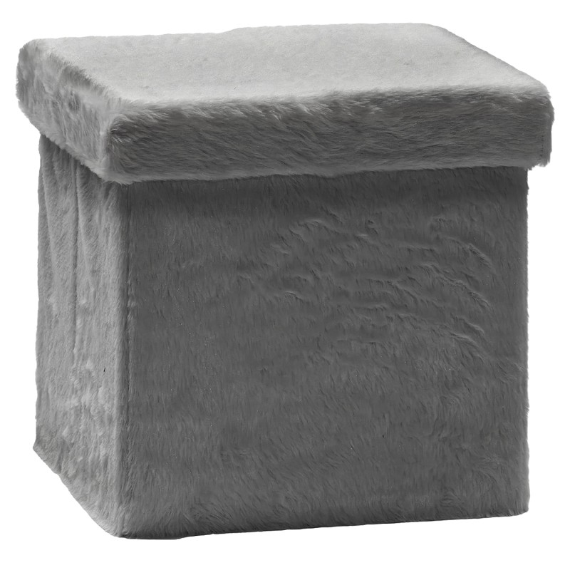 Πουφ Αναδιπλούμενο Γκρι Velure 38x38cm