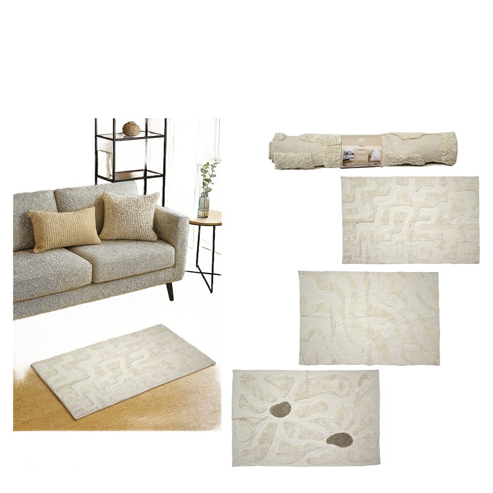 Χαλί Panna Ilary 100% Βαμβάκι 60x90cm Σε 4 Σχέδια