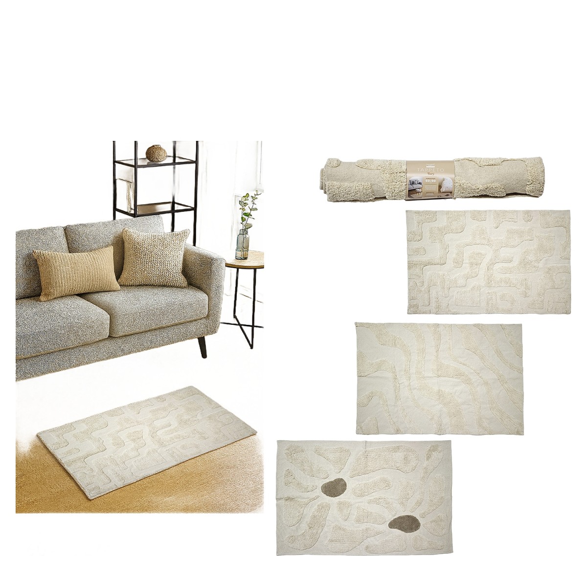 Χαλί Panna Ilary 100% Βαμβάκι 60x90cm Σε 4 Σχέδια