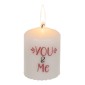 Κερί Κύλινδρος ‘You & Me’ Λευκό 6x8cm