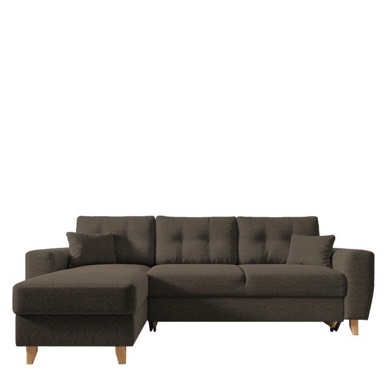 Καναπές Γωνιακός ArteLibre Αναστρέψιμη Γωνία JESSIE 235x160x85cm Καφέ