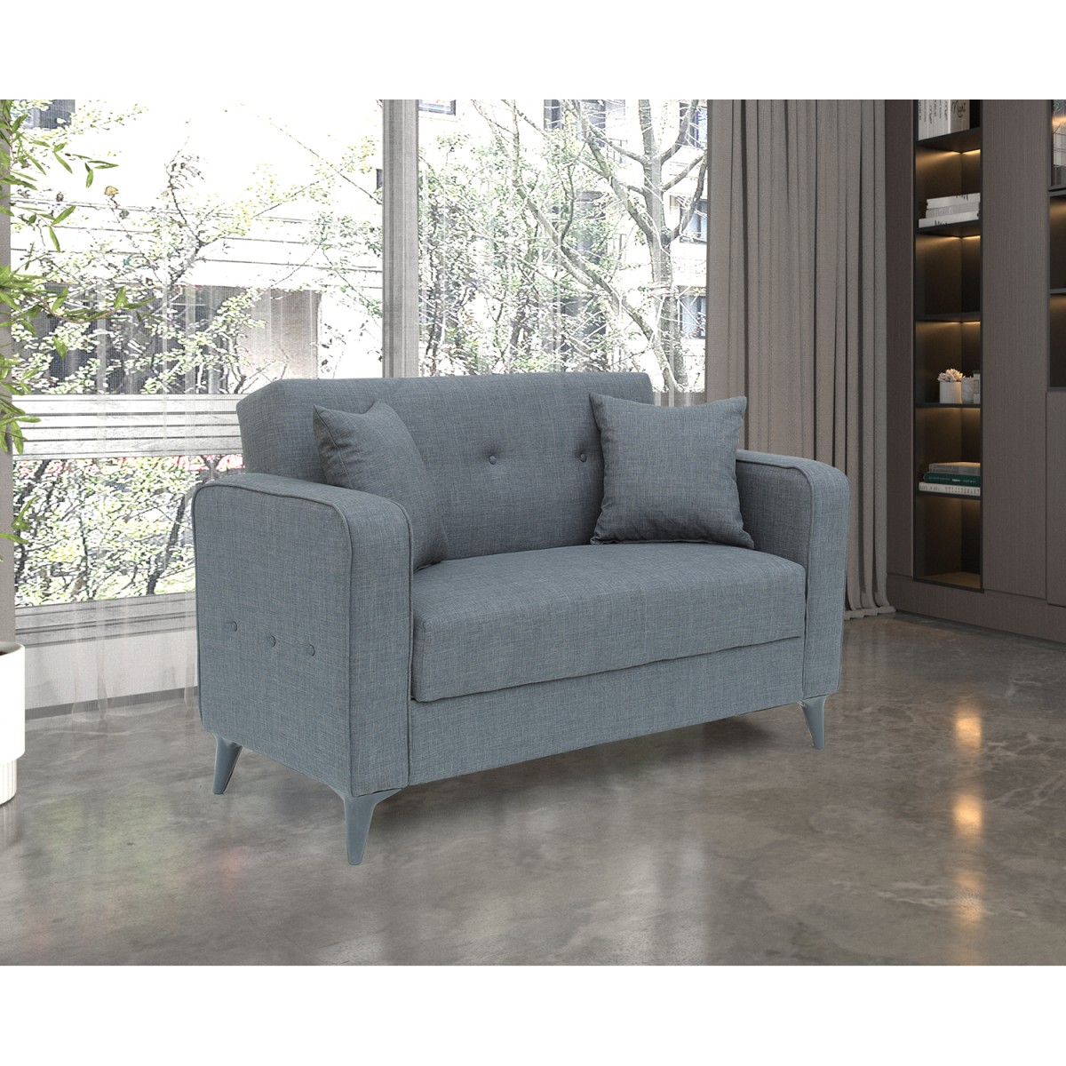 Καναπές Κρεβάτι Διθέσιος ArteLibre GABRIEL 2S Γκρι 146x79x81cm