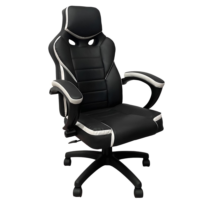 Καρέκλα Γραφείου ArteLibre Gaming ΚΛΕΟΝΙΚΗ Μαύρο/Λευκό 65x72x118-126cm