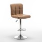 Σκαμπό Bar ArteLibre DIN Με Πλάτη Πτυσσόμενο Cappuccino PVC/Μέταλλο 44x50x92-113cm