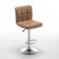 Σκαμπό Bar ArteLibre DIN Με Πλάτη Πτυσσόμενο Cappuccino PVC/Μέταλλο 44x50x92-113cm