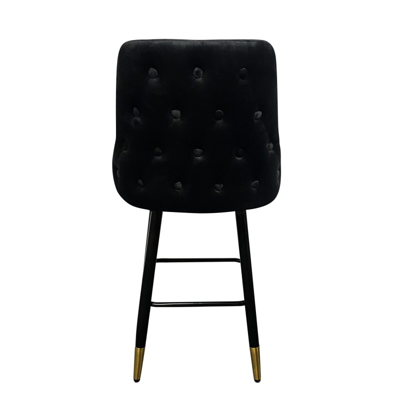 Σκαμπό Bar ArteLibre COBB Με Πλάτη Μαύρο Βελούδο/Μέταλλο 49x53x100cm