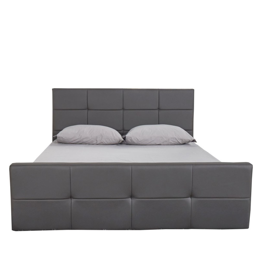 Κρεβάτι ArteLibre ANEMONE Γκρι PU 216x160.5x93cm (Στρώμα 150x200cm)