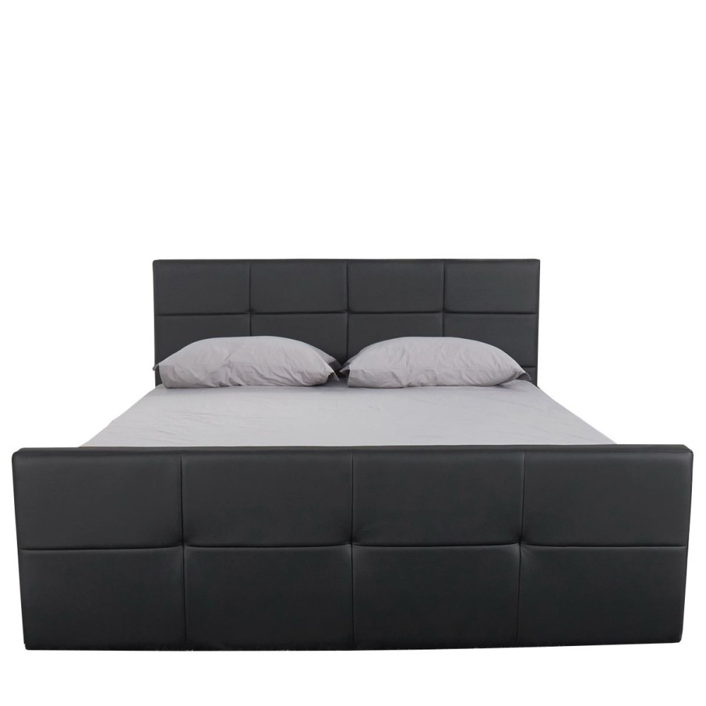 Κρεβάτι ArteLibre ANEMONE Μαύρο PU Με Αποθηκευτικό Χώρο 217.5x170.5x100cm(Στρώμα 160x200cm)