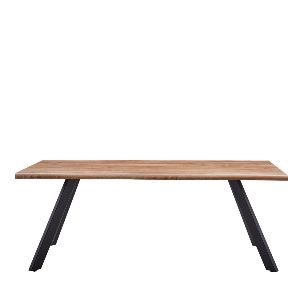 Τραπέζι Τραπεζαρίας ArteLibre AOSA Honey Maple/Μαύρο MDF/Μέταλλο 160x90x76cm