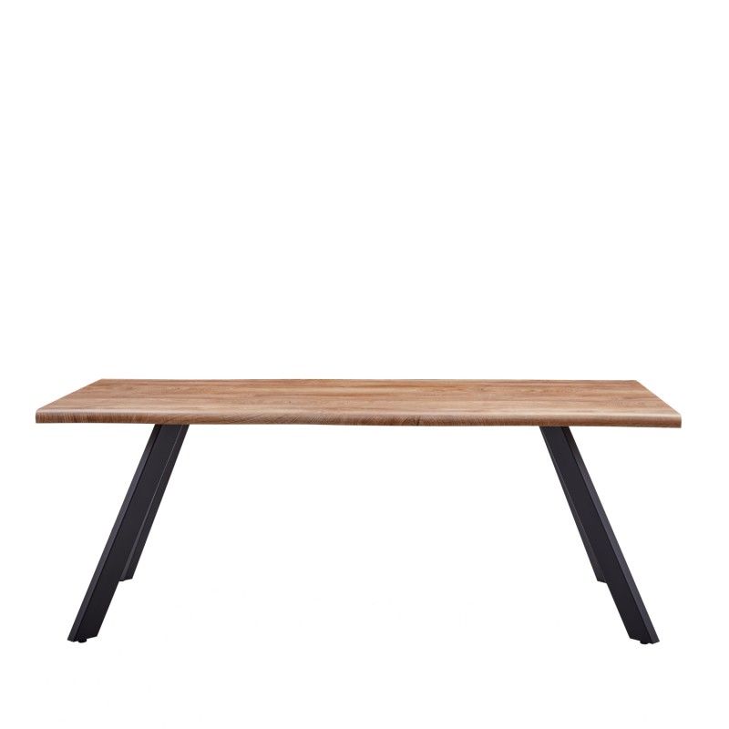 Τραπέζι Τραπεζαρίας ArteLibre AOSA Honey Maple/Μαύρο MDF/Μέταλλο 160x90x76cm