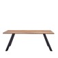 Τραπέζι Τραπεζαρίας ArteLibre AOSA Honey Maple/Μαύρο MDF/Μέταλλο 160x90x76cm
