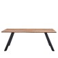 Τραπέζι Τραπεζαρίας ArteLibre AOSA Honey Maple/Μαύρο MDF/Μέταλλο 200x100x76cm